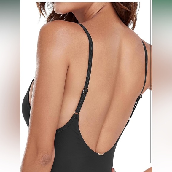 RELLECIGA One Piece FREE DA MOB Thong Swimsuit Small in Black NWT 116 - Picture 6 of 10